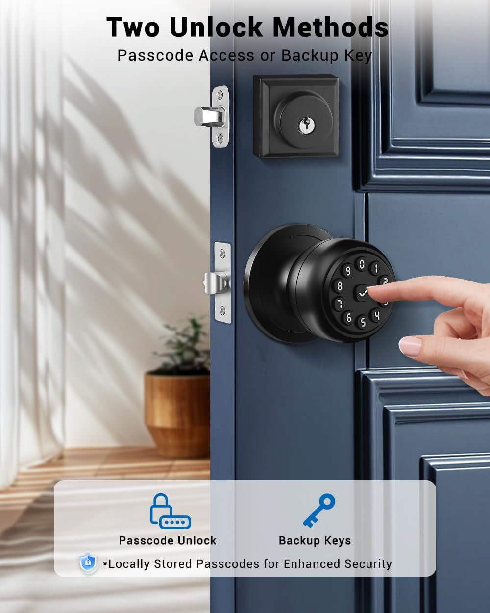 Keyless Entry Smart Door Knob Lock with Auto Lock Feature