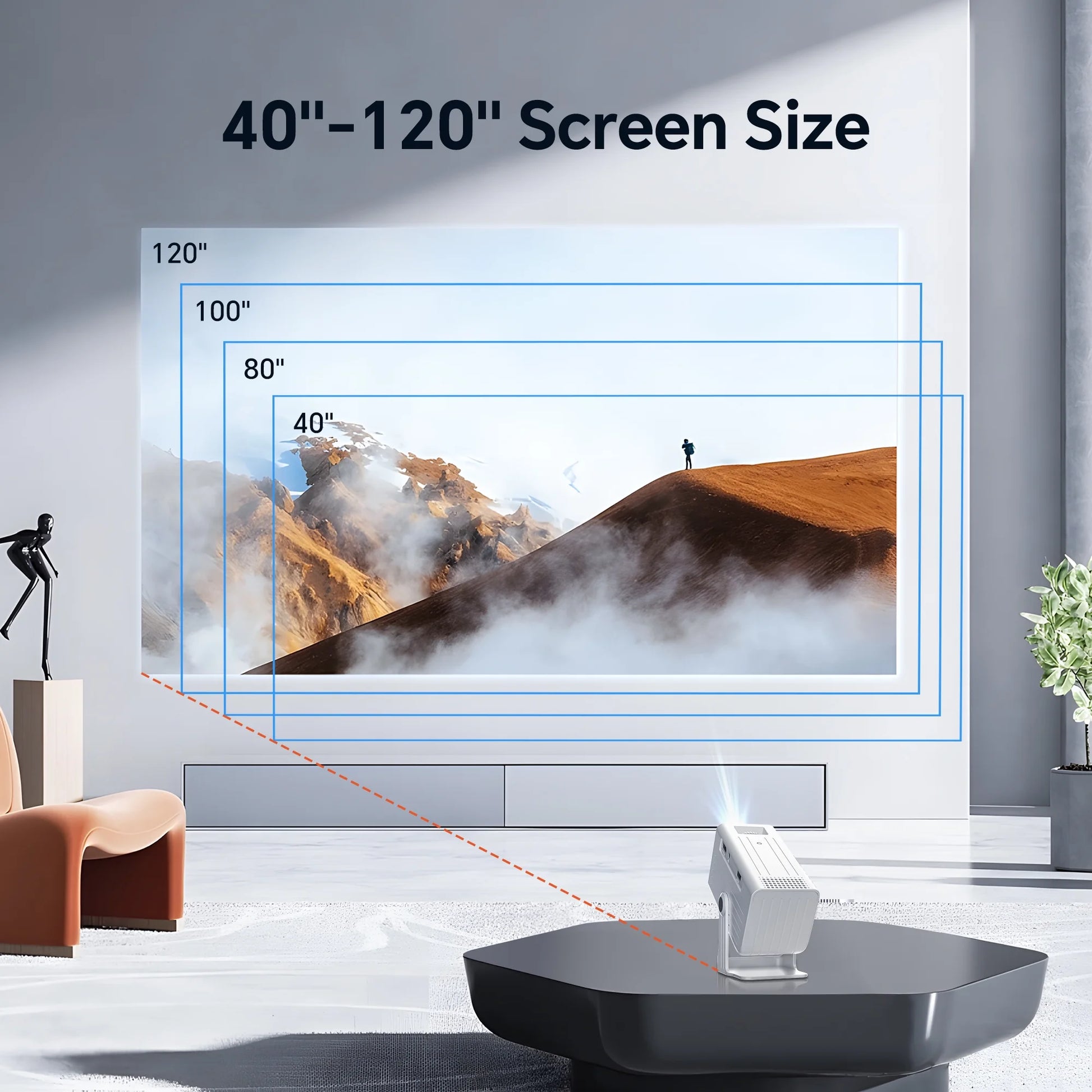 Portable 1080P Mini Projector - Perfect for Indoor & Outdoor Movie Nights, Compatible with TV Stick & HDMI