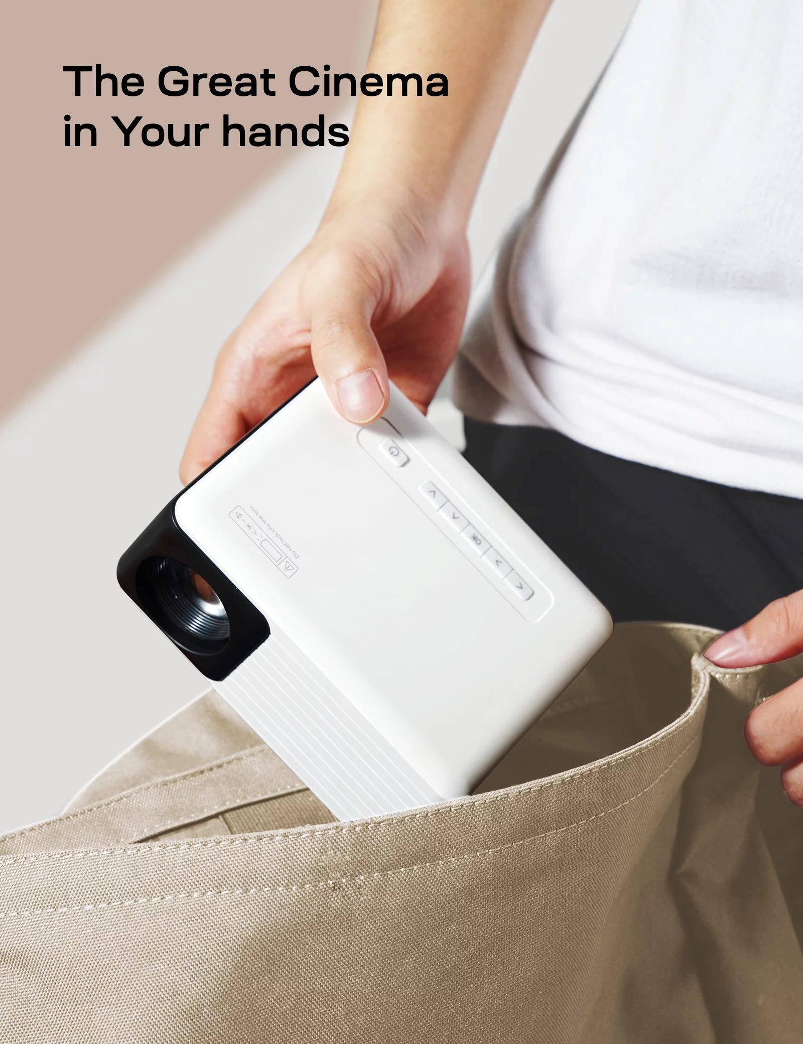 High-Performance Mini Projector - 1080P Support, 4000 Lumens Brightness, Outdoor Theater Experience, Long-Lasting 60,000 Hours Lamp Life - Sleek Black Design