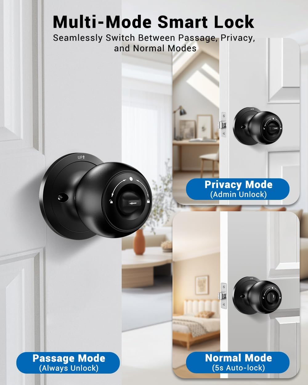 Keyless Entry Smart Door Knob Lock with Auto Lock Feature