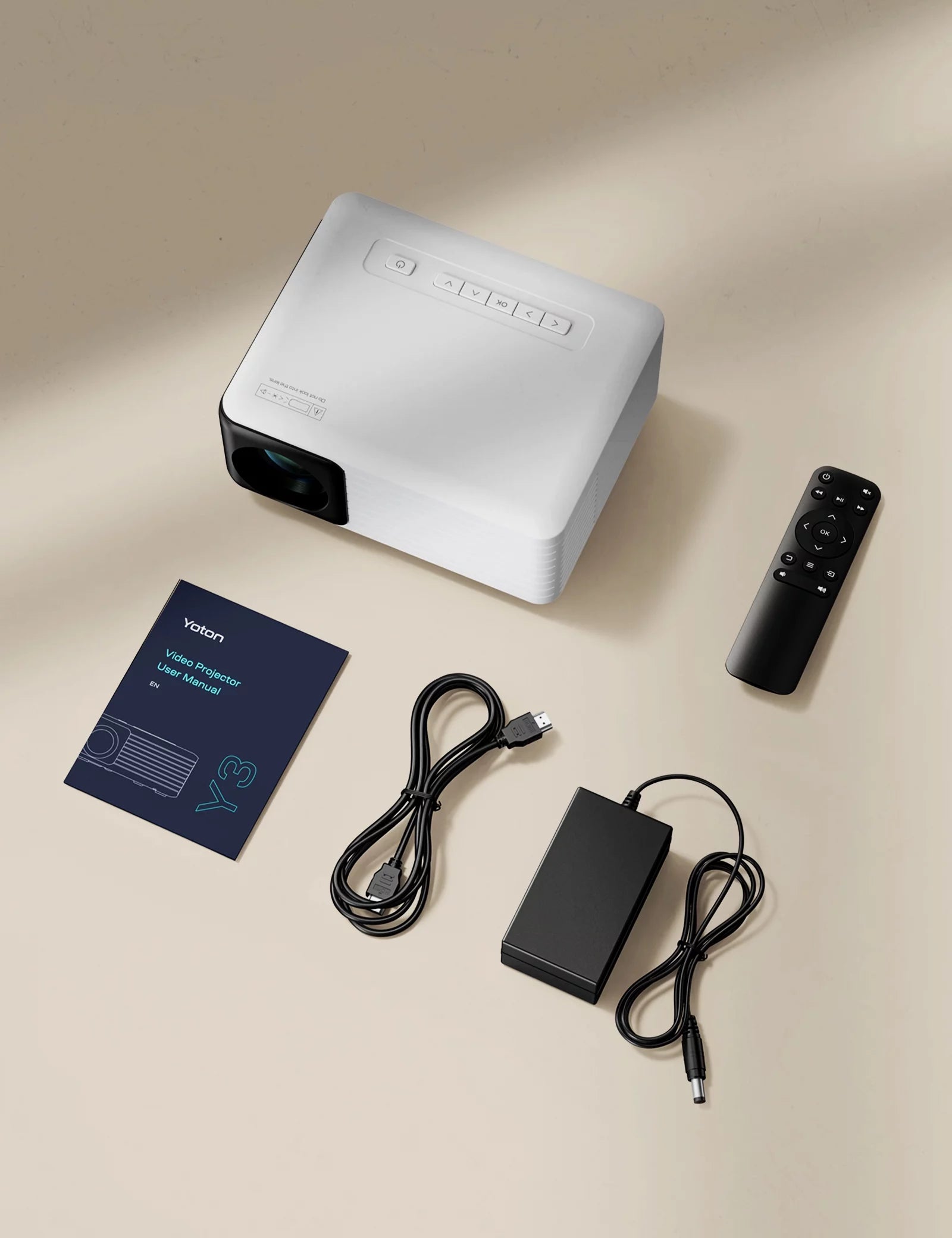 High-Performance Mini Projector - 1080P Support, 4000 Lumens Brightness, Outdoor Theater Experience, Long-Lasting 60,000 Hours Lamp Life - Sleek Black Design