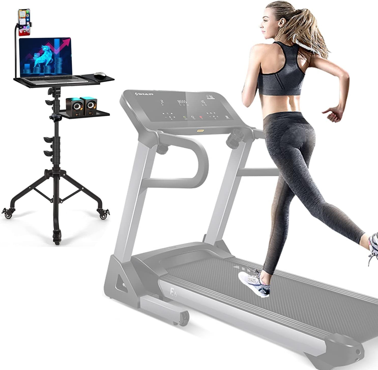 Projector Tripod Stand with Wheels Adjustable Height Laptop Tripod Stand Treadmi