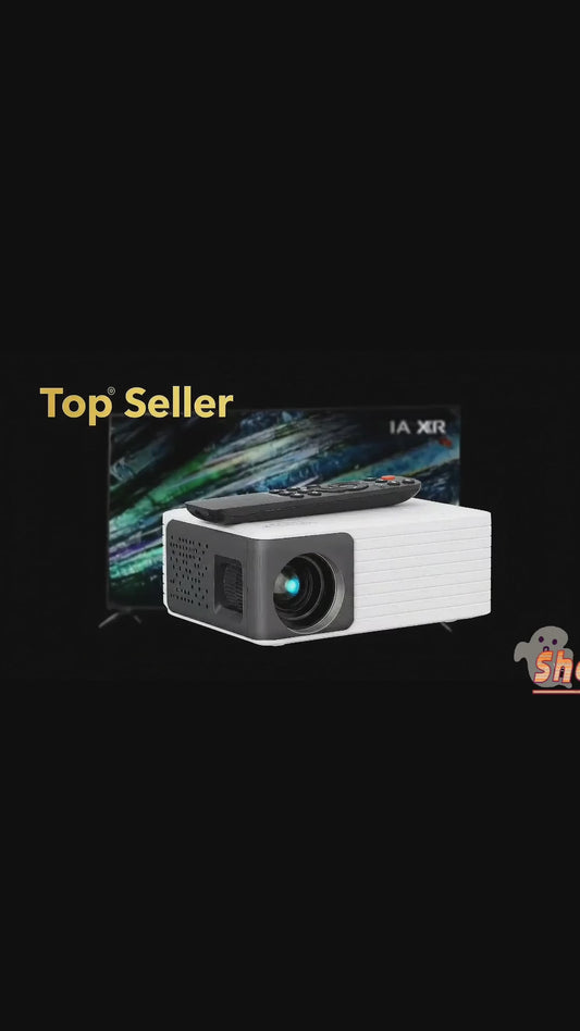 High-Performance Mini Projector - 1080P Support, 4000 Lumens Brightness, Outdoor Theater Experience, Long-Lasting 60,000 Hours Lamp Life - Sleek Black Design
